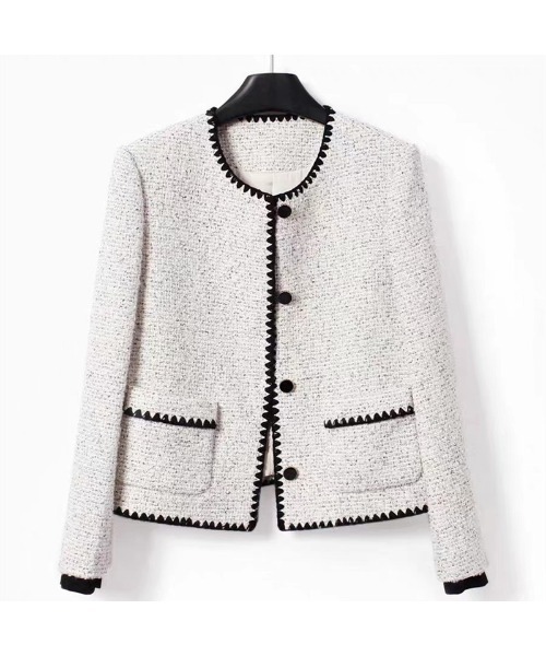 Ritzy(リッツィー)の「トゥイード素材 ノーカラージャケット(ノーカラージャケット・レディース・ライトグレー・M/L)」の5枚目の写真