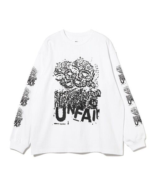 BEAMS T(ビームスティー)の「Life is Unfair / Long Sleeve T-Shirt(Tシャツ/カットソー・メンズ・ホワイト・S/M/L/XL)」の1枚目の写真