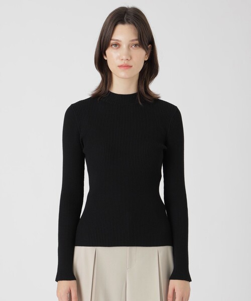 BLUE LABEL CRESTBRIDGE（ブルーレーベルクレストブリッジ）の「レーヨンストレッチタートルニット（ニット/セーター・レディース・グレー系その他/ブラック/オフホワイト/ホワイト・38）」の3枚目の写真