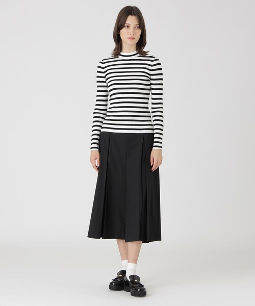 BLUE LABEL CRESTBRIDGE（ブルーレーベルクレストブリッジ）の「レーヨンストレッチタートルニット（ニット/セーター・レディース・グレー系その他/ブラック/オフホワイト/ホワイト・38）」の10枚目の写真