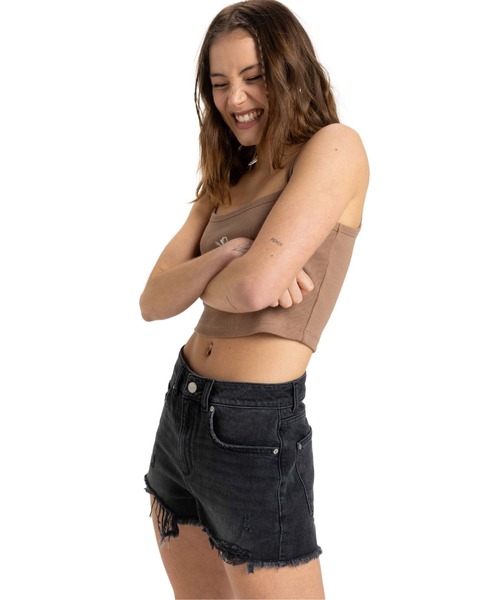 ROXY(ロキシー)の「NEW SWELL DENIM SHOR/ロキシーブラックデニムショートパンツ(デニムパンツ・レディース・ブラック・26inch/28inch/25inch/27inch)」の4枚目の写真