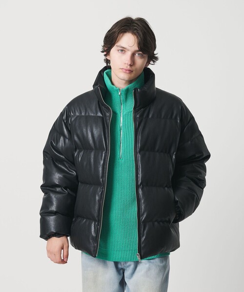 レザーライク ダウン ジャケット（ダウンジャケット/コート）｜MONKEY