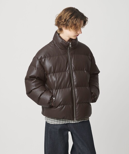 セール】レザーライク ダウン ジャケット（ダウンジャケット/コート