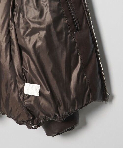 MONKEY TIME（モンキータイム）の「レザーライク ダウン ジャケット（ダウンジャケット/コート・メンズ・ブラック/ダークブラウン・S/M/L/XL）」の3枚目の写真