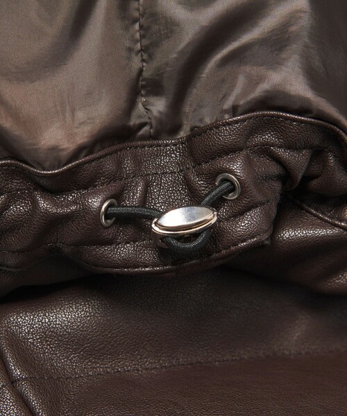 MONKEY TIME（モンキータイム）の「レザーライク ダウン ジャケット（ダウンジャケット/コート・メンズ・ブラック/ダークブラウン・S/M/L/XL）」の5枚目の写真