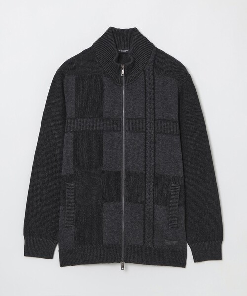 BLACK LABEL CRESTBRIDGE（ブラックレーベル・クレストブリッジ）の「プレーティングカラーシャドーチェックドライバーズニット（パーカー・メンズ・ホワイト系その他/パープル系その他2/グレー系その他/ブラック・M/L/XL）」の10枚目の写真