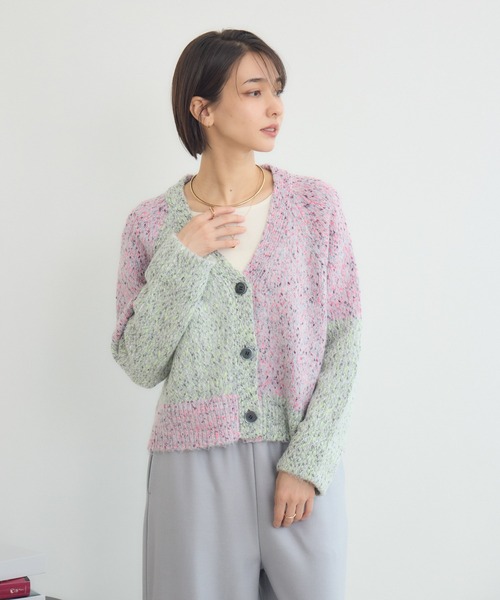 KATHARINE ROSS(キャサリンロス)の「【KATHARINE ROSS】ブレンドヤーンパネルカーディガン(カーディガン/ボレロ・レディース・パープル/ピンク・MEDIUM)」の16枚目の写真