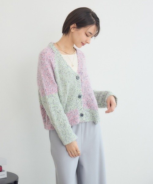 KATHARINE ROSS(キャサリンロス)の「【KATHARINE ROSS】ブレンドヤーンパネルカーディガン(カーディガン/ボレロ・レディース・パープル/ピンク・MEDIUM)」の17枚目の写真