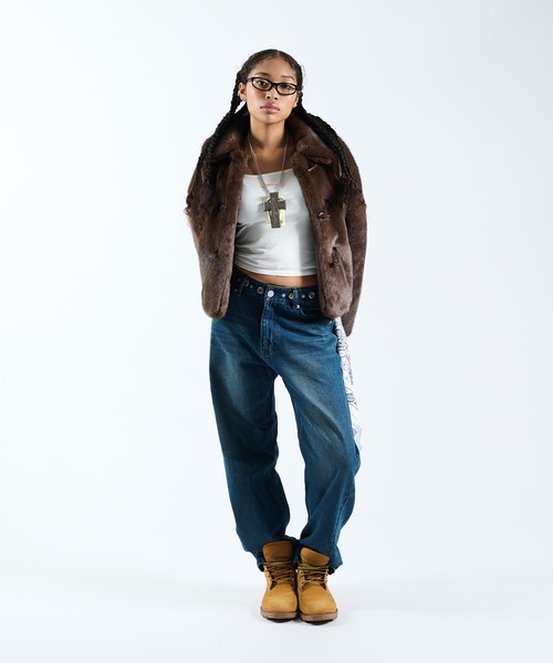 FTW（エフティダブリュー）の「F/FUR VOLUME BLOUSON（ブルゾン・レディース・ブラウン/ベージュ/ブルー・FREE）」の6枚目の写真