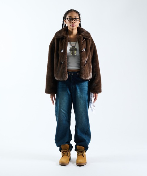 FTW（エフティダブリュー）の「F/FUR VOLUME BLOUSON（ブルゾン・レディース・ブラウン/ベージュ/ブルー・FREE）」の7枚目の写真