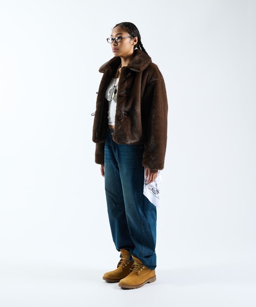 FTW（エフティダブリュー）の「F/FUR VOLUME BLOUSON（ブルゾン・レディース・ブラウン/ベージュ/ブルー・FREE）」の8枚目の写真