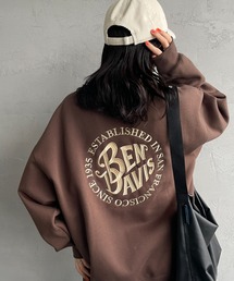 【WEB限定】[BEN DAVIS/ベンデイビス] サークル刺繍ロゴ バックデザイン クルーネックスウェット