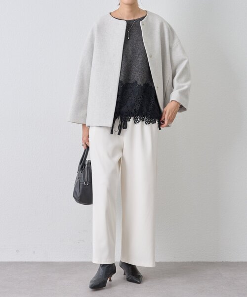 BEARDSLEY(ビアズリー)の「裏起毛ウエストリブパンツ(その他パンツ・レディース・ブラック/キャメル/ホワイト・0/2/1)」の11枚目の写真