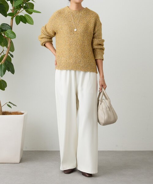 BEARDSLEY(ビアズリー)の「裏起毛ウエストリブパンツ(その他パンツ・レディース・ブラック/キャメル/ホワイト・0/2/1)」の12枚目の写真