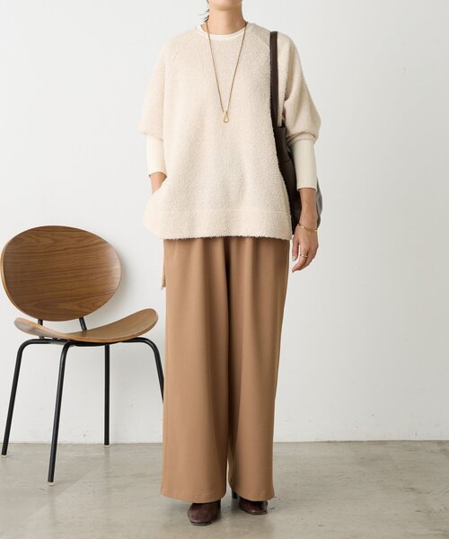 BEARDSLEY(ビアズリー)の「裏起毛ウエストリブパンツ(その他パンツ・レディース・ブラック/キャメル/ホワイト・0/2/1)」の16枚目の写真