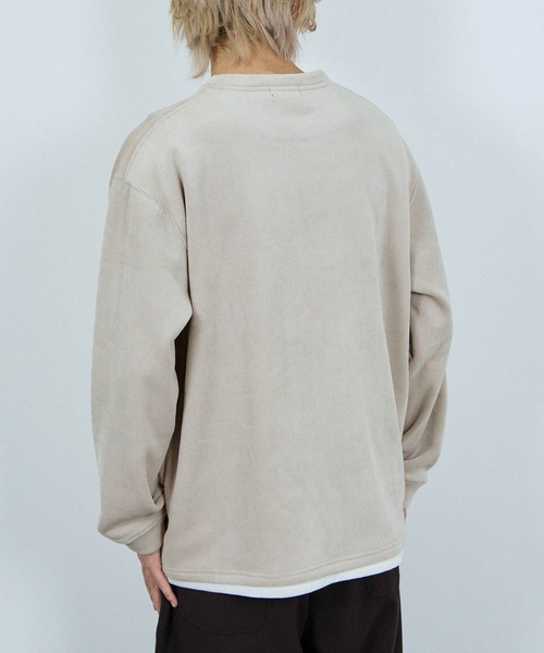 NAVY(ネイビー)の「NAVY トロリカットモール フェイクレイヤードクルーネック(ニット/セーター・メンズ・ベージュ/チャコールグレー/ブルー系/オリーブ・XL/L/M/S)」の5枚目の写真
