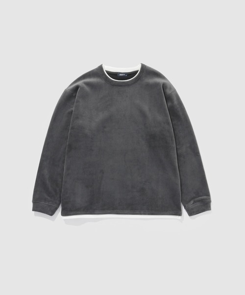 NAVY(ネイビー)の「NAVY トロリカットモール フェイクレイヤードクルーネック(ニット/セーター・メンズ・ベージュ/チャコールグレー/ブルー系/オリーブ・XL/L/M/S)」の14枚目の写真