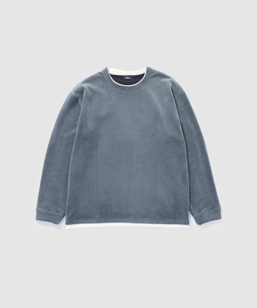 NAVY(ネイビー)の「NAVY トロリカットモール フェイクレイヤードクルーネック(ニット/セーター・メンズ・ベージュ/チャコールグレー/ブルー系/オリーブ・XL/L/M/S)」の16枚目の写真