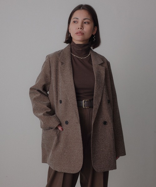 Floran（フローラン）の「ツイードテーラードジャケット（テーラードジャケット・レディース・ブラック/ブラウン・FREE）」の2枚目の写真