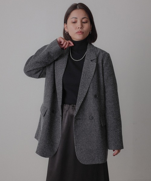 Floran（フローラン）の「ツイードテーラードジャケット（テーラードジャケット・レディース・ブラック/ブラウン・FREE）」の10枚目の写真