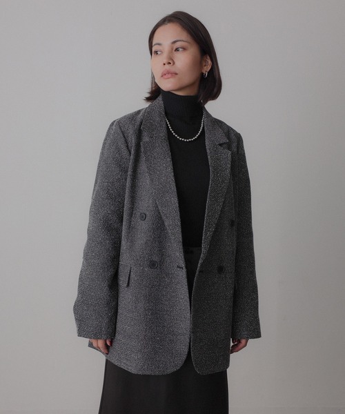 Floran（フローラン）の「ツイードテーラードジャケット（テーラードジャケット・レディース・ブラック/ブラウン・FREE）」の4枚目の写真