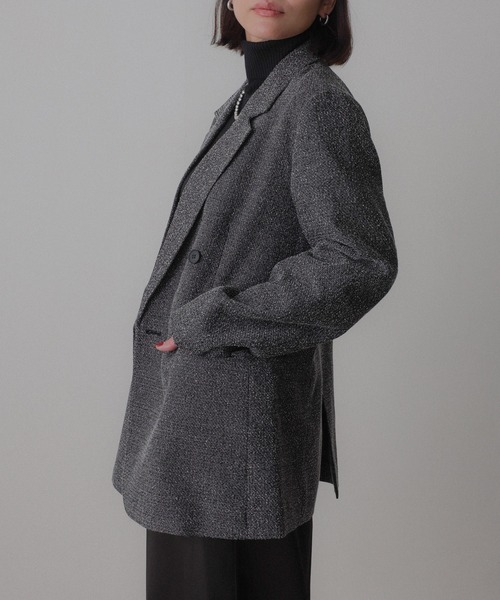 Floran（フローラン）の「ツイードテーラードジャケット（テーラードジャケット・レディース・ブラック/ブラウン・FREE）」の5枚目の写真