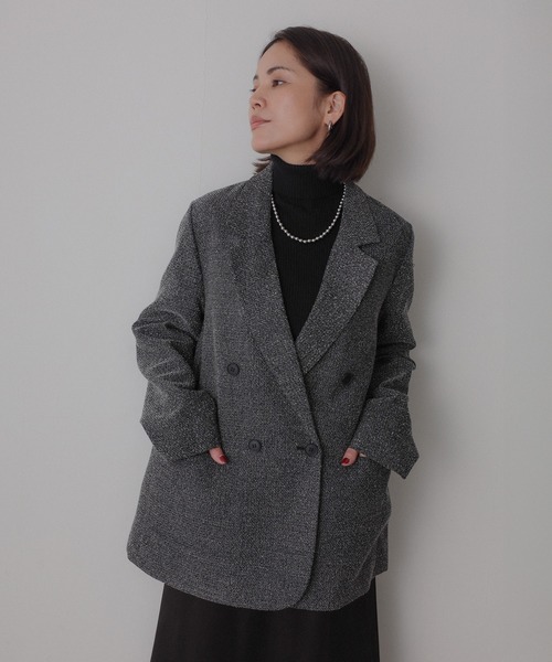 Floran（フローラン）の「ツイードテーラードジャケット（テーラードジャケット・レディース・ブラック/ブラウン・FREE）」の9枚目の写真