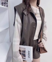 sorule（ソルレ）の「フェイクレザーハイネックベスト（その他アウター）」