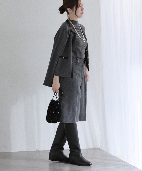 La TOTALITE（ラトータリテ）の「《追加》【洗える】バイカラーアンサンブルカーディガン（アンサンブル・レディース・チャコールグレー・FREE）」の4枚目の写真