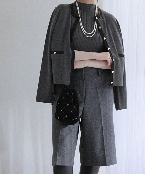 La TOTALITE（ラトータリテ）の「《追加》【洗える】バイカラーアンサンブルカーディガン（アンサンブル・レディース・チャコールグレー・FREE）」の5枚目の写真