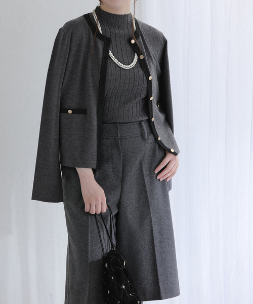 La TOTALITE（ラトータリテ）の「《追加》【洗える】バイカラーアンサンブルカーディガン（アンサンブル・レディース・チャコールグレー・FREE）」の6枚目の写真