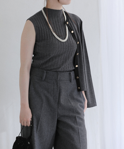 La TOTALITE（ラトータリテ）の「《追加》【洗える】バイカラーアンサンブルカーディガン（アンサンブル・レディース・チャコールグレー・FREE）」の7枚目の写真