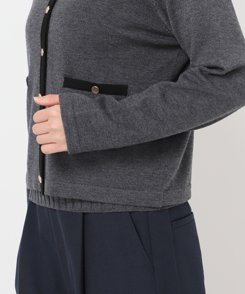 La TOTALITE（ラトータリテ）の「《追加》【洗える】バイカラーアンサンブルカーディガン（アンサンブル・レディース・チャコールグレー・FREE）」の15枚目の写真