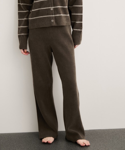 Healthknit(ヘルスニット)の「【Healthknit/ヘルスニット】Silky Mole Knit Pants/セットアップ対応(その他パンツ・レディース・ブラウン系その他2/チャコールグレー・FREE)」の1枚目の写真