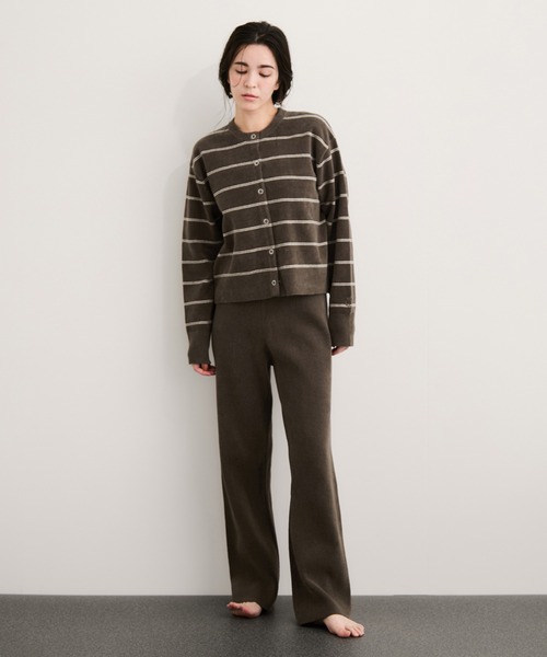 Healthknit(ヘルスニット)の「【Healthknit/ヘルスニット】Silky Mole Knit Pants/セットアップ対応(その他パンツ・レディース・ブラウン系その他2/チャコールグレー・FREE)」の3枚目の写真
