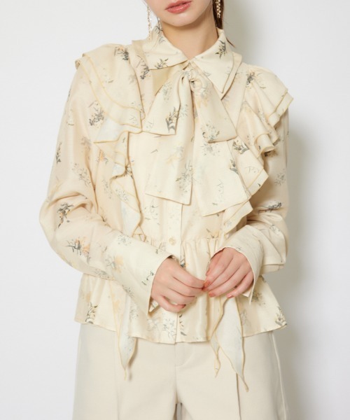 rienda(リエンダ)の「2WAYフリルフラワーブラウス 秋服 冬服(シャツ/ブラウス・レディース・イエロー系その他・FREE)」の1枚目の写真
