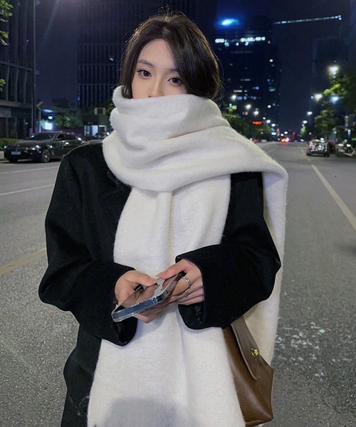 セール】カラーアソートビッグストール/マフラー/フリンジ ボリューム