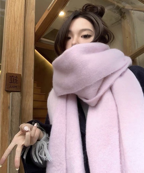 セール】カラーアソートビッグストール/マフラー/フリンジ ボリューム