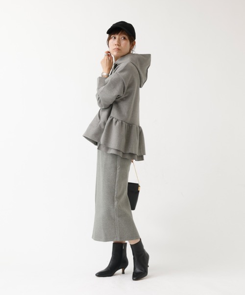 DESIGNWORKS(デザインワークス)の「【セットアップ対応】ダブルエアーフリルジップパーカー(パーカー・レディース・グレー・フリー)」の14枚目の写真