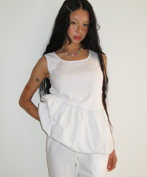 PUMPKIN LAYERED SLEEVELESS WHITE DOT