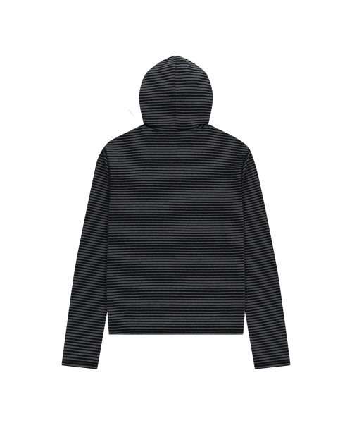 AAKAM(アーカム)の「Striped Button Hoodie (Black)(パーカー・レディース・その他・2/1)」の2枚目の写真