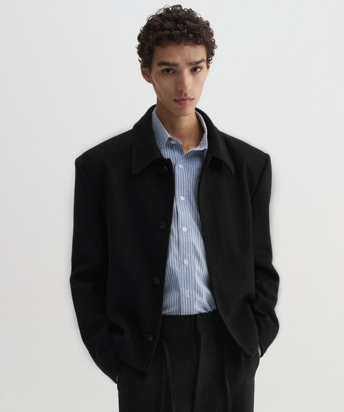DNSR(ディーエヌエスアール)の「ウールクロップブルゾンブラック(ブルゾン・メンズ・その他・X-LARGE/MEDIUM/LARGE)」の2枚目の写真
