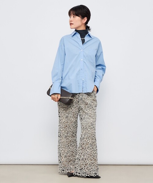 NOLLEY’S Sophi(ノーリーズソフィ)の「モールレースセミフレアパンツ(その他パンツ・レディース・ベージュ系その他/ホワイト系その他2・38)」の3枚目の写真