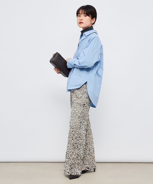 NOLLEY’S Sophi(ノーリーズソフィ)の「モールレースセミフレアパンツ(その他パンツ・レディース・ベージュ系その他/ホワイト系その他2・38)」の4枚目の写真