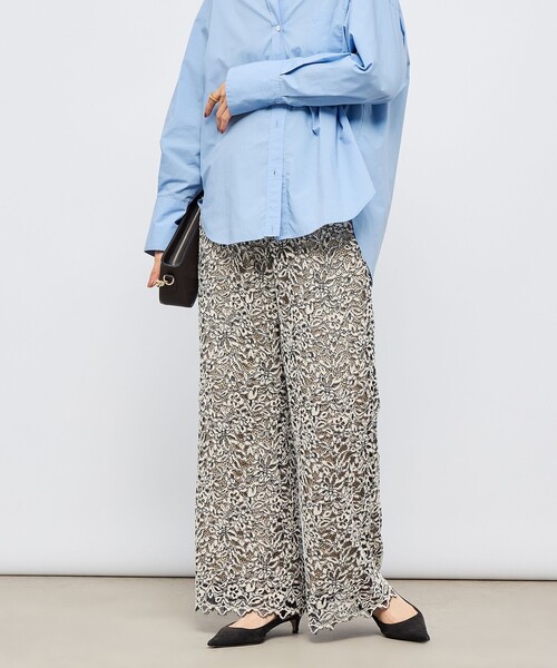 NOLLEY’S Sophi(ノーリーズソフィ)の「モールレースセミフレアパンツ(その他パンツ・レディース・ベージュ系その他/ホワイト系その他2・38)」の6枚目の写真