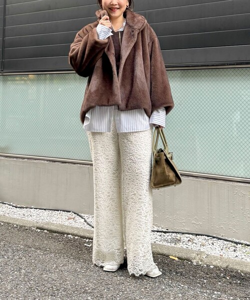 NOLLEY’S Sophi(ノーリーズソフィ)の「モールレースセミフレアパンツ(その他パンツ・レディース・ベージュ系その他/ホワイト系その他2・38)」の16枚目の写真