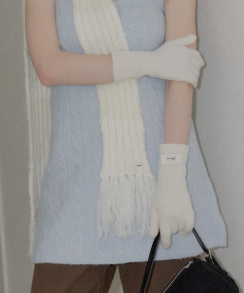 GIUNON(ジウノン)の「Smartphone touch long gloves / スマートフォンタッチロング手袋(手袋・レディース・アイボリー/グレー/パープル・FREE)」の22枚目の写真