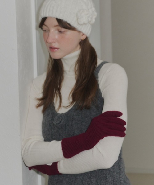 GIUNON(ジウノン)の「Smartphone touch long gloves / スマートフォンタッチロング手袋(手袋・レディース・アイボリー/グレー/パープル・FREE)」の7枚目の写真