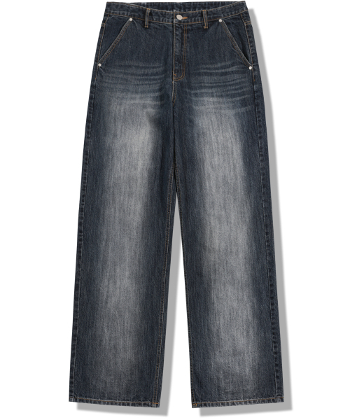 GUBIN(グビン)の「バックボタンワイドデニムパンツ(デニムパンツ・レディース・その他・SMALL/MEDIUM/LARGE)」の1枚目の写真