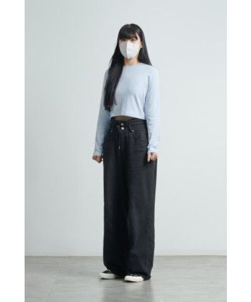 MUSINSA STANDARD WOMAN（ムシンサスタンダードウーマン）の「ウィメンズクルーネッククロップ長袖Tシャツ[パステルブルー]（Tシャツ/カットソー・レディース・その他・SMALL/MEDIUM/LARGE/X-SMALL）」の9枚目の写真